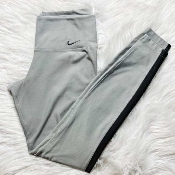 Nike Dri Fit Athletic Low Rise Full Length Leggings Two Tone Grey Size XS - Picture 1 of 5